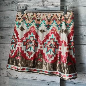 Boutique brand Aztec sequin skirt
